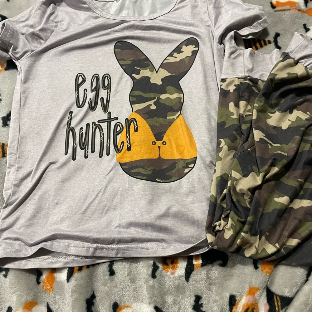 Camo Egg Hunter Kids Shirt